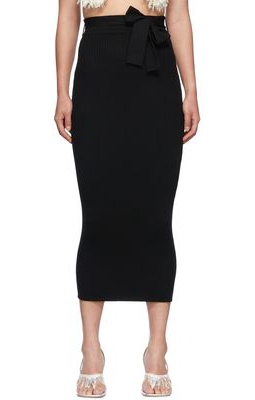 Nodress Black Polyester Midi Skirt