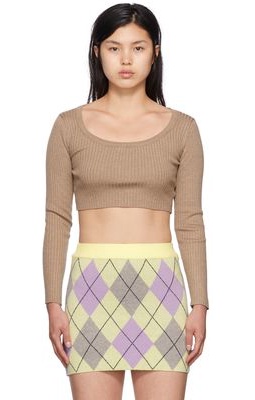 Nodress Brown Polyester Sweater