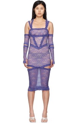 Nodress Purple Nylon Midi Dress