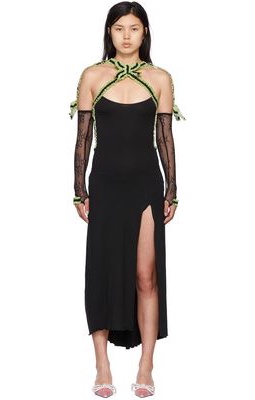 Nodress SSENSE Exclusive Black & Green Midi Dress