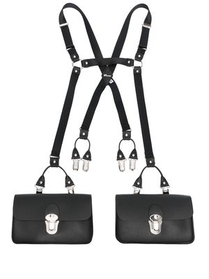 Noir Kei Ninomiya adjustable-strap leather braces - Black