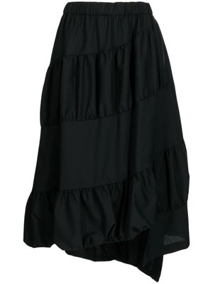 Noir Kei Ninomiya asymmetric wool midi skirt - Black