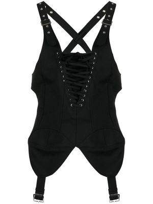 Noir Kei Ninomiya belted sleeveless corset top - Black