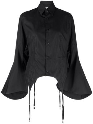 Noir Kei Ninomiya braces-detail long-sleeve shirt - Black