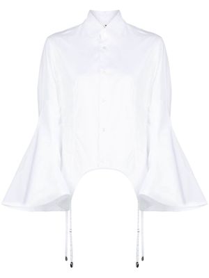 Noir Kei Ninomiya braces-detail long-sleeve shirt - White