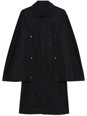 Noir Kei Ninomiya cape-design cotton coat - Black