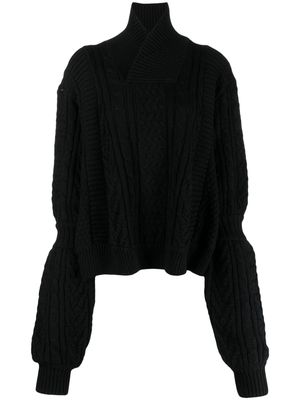 Noir Kei Ninomiya chunky-knit wool jumper - Black