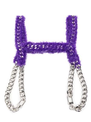 Noir Kei Ninomiya curb-chain appliqué-detail harness top - Purple