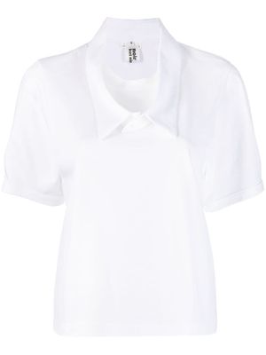 Noir Kei Ninomiya double-collar cotton T-shirt - White