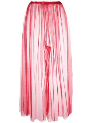 Noir Kei Ninomiya elasticated-waistband mesh trousers - Red