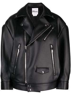 Noir Kei Ninomiya faux-leather biker jacket - Black