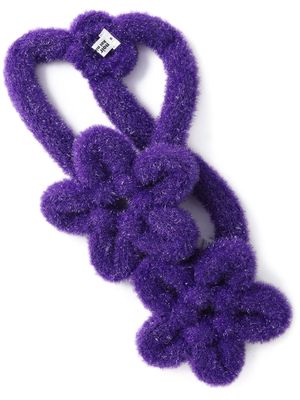 Noir Kei Ninomiya floral-appliqué textured harness - Purple