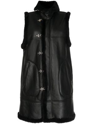 Noir Kei Ninomiya long-length leather coat - Black