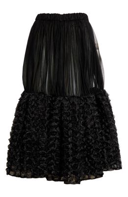 Noir Kei Ninomiya Organdy Hem Tulle Midi Skirt in Black