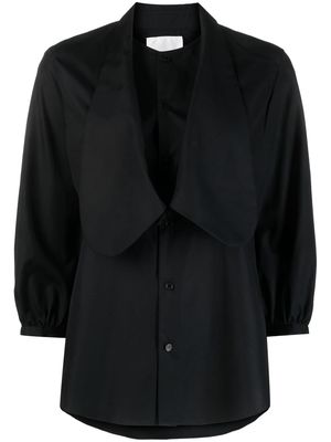 Noir Kei Ninomiya oversize-bib-collar cotton shirt - Black