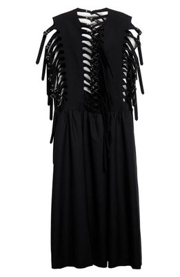 Noir Kei Ninomiya Oxford Cutout Wool Dress in Black
