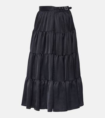Noir Kei Ninomiya Pleated satin wrap skirt