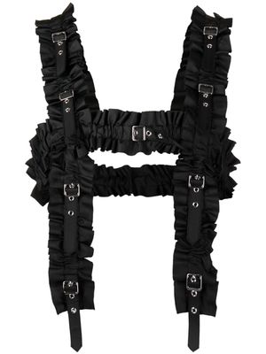 Noir Kei Ninomiya ruffled adjustable harness top - Black