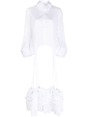 Noir Kei Ninomiya ruffled cotton garter shirt - White