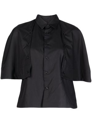 Noir Kei Ninomiya short-sleeve cotton shirt - Black