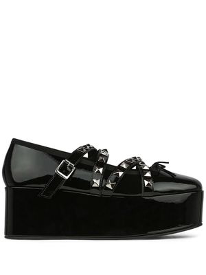 Noir Kei Ninomiya stud-embellished leather loafers - Black