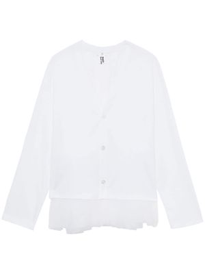 Noir Kei Ninomiya tulle-detail cotton cardigan - White