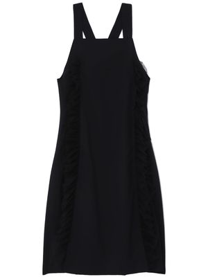 Noir Kei Ninomiya tulle-trim wool dress - Black