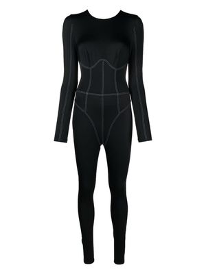 Noire Swimwear contrasting-stitch swim suit - Black