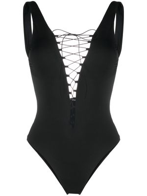 Noire Swimwear Lace-Up one-piece swimsuit - Black