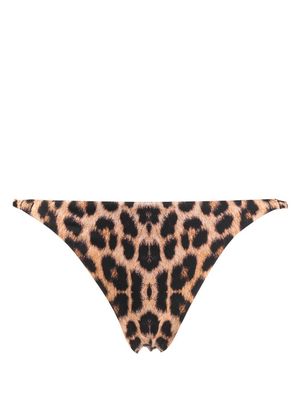 Noire Swimwear leopard-print bikini bottoms - Brown