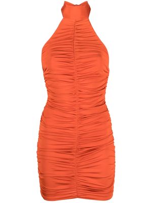 Noire Swimwear ruched halterneck minidress - Orange