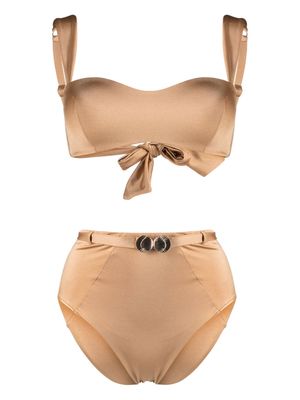 Noire Swimwear Seashell bandeau bikini - Neutrals