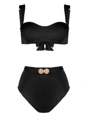 Noire Swimwear Seashell bandeau bikini set - Black