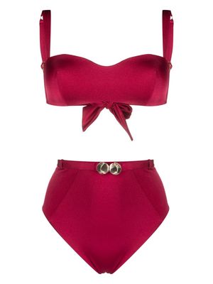 Noire Swimwear Seashell bandeau bikini set - Red