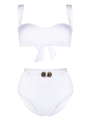 Noire Swimwear Seashell bandeau bikini - White