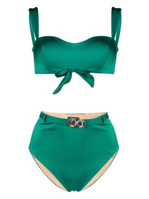 Noire Swimwear seashell-charm bikini set - Green