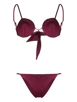 Noire Swimwear tonal-stitch detail bikini set - Pink