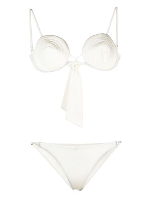 Noire Swimwear tonal-stitch detail bikini set - White