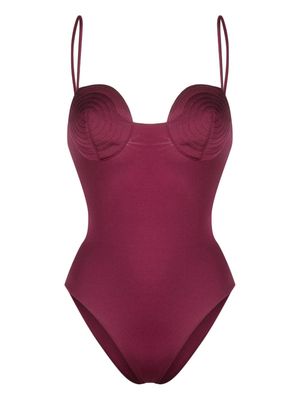 Noire Swimwear tonal-stitch detail swimsuit - Pink