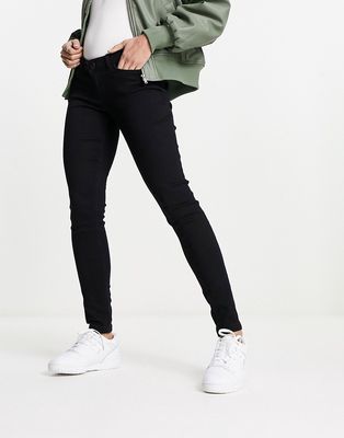 Noisy Allie May low rise skinny jeans in washed black