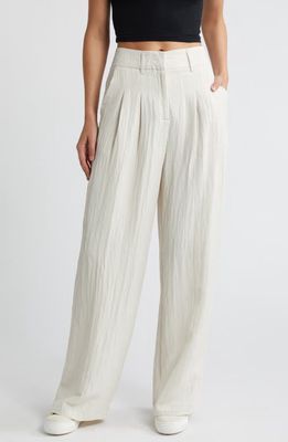 Noisy may Amanda High Waist Wide Leg Pants in Pearled Ivory 