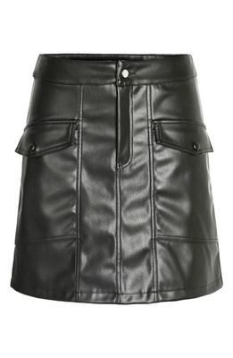 Noisy may Andy Faux Leather Miniskirt in Black