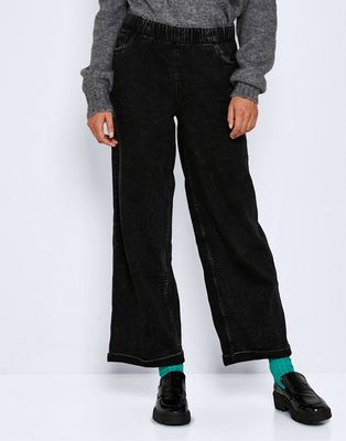 Noisy May Anna wide leg jeans in black