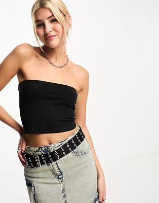 Noisy May bandeau top in black