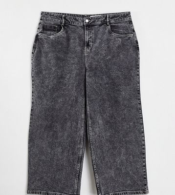 Noisy May Curve mom jeans in gray wash-Grey
