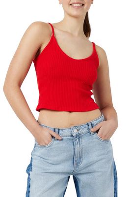 Noisy may Gill Organic Cotton Blend Rib Camisole in Flame Scarlet 