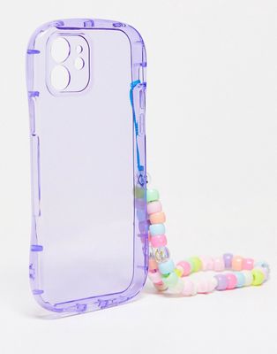 Noisy May iPhone 12 phone case with charms in lilac-Purple