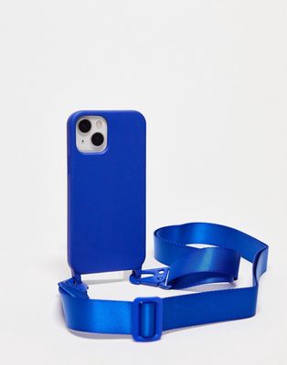 Noisy May iphone 12 phonecase with strap in blue