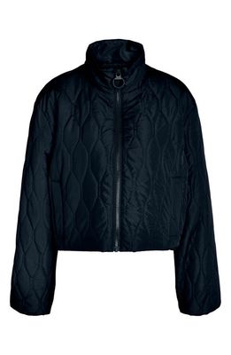 Noisy may Leah Quilted Stand Collar Jacket in Black