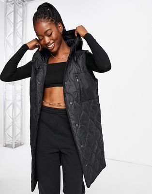 Noisy May lisa quilted vest in black